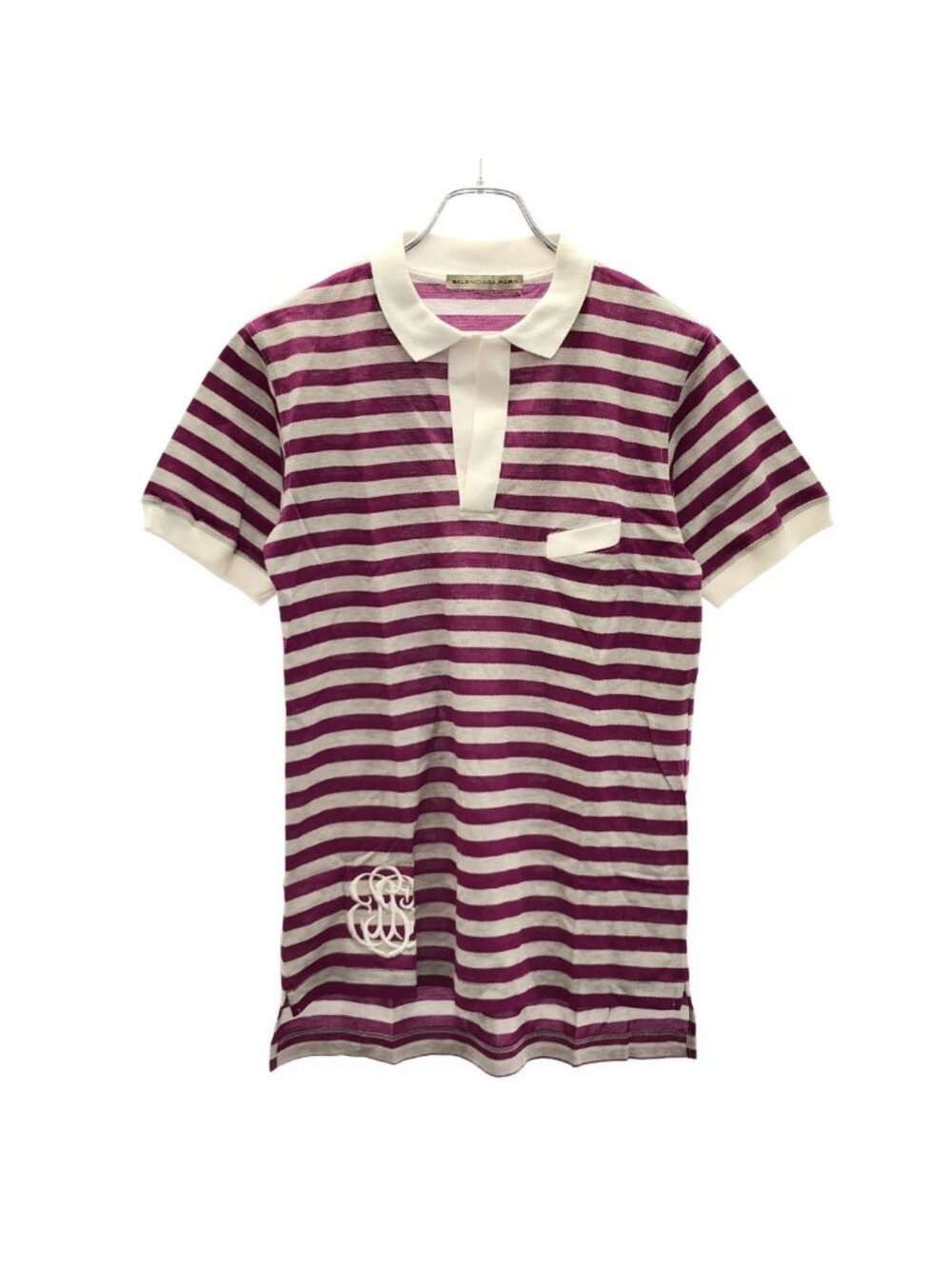 Balenciaga Embroidery Logo Border Polo Shirt Purple Gray